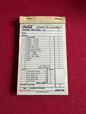 1960's, Coca-Cola, Delivery Route (2-Part) Receipt Pad  (Scarce / Vintage)