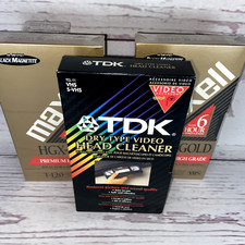 TDK Video Head Cleaner and Maxell HGX-Gold VHS Bundle