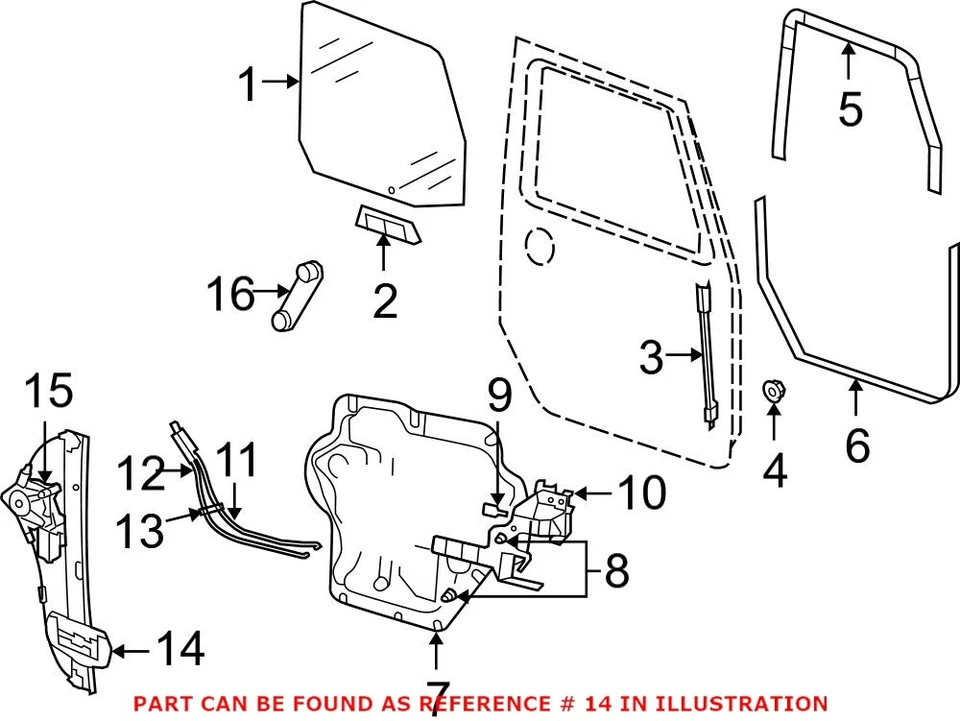 Regulador de janela esquerda driver dianteiro Mopar original do fabricante para Jeep Wrangler - Imagem 2 de 2