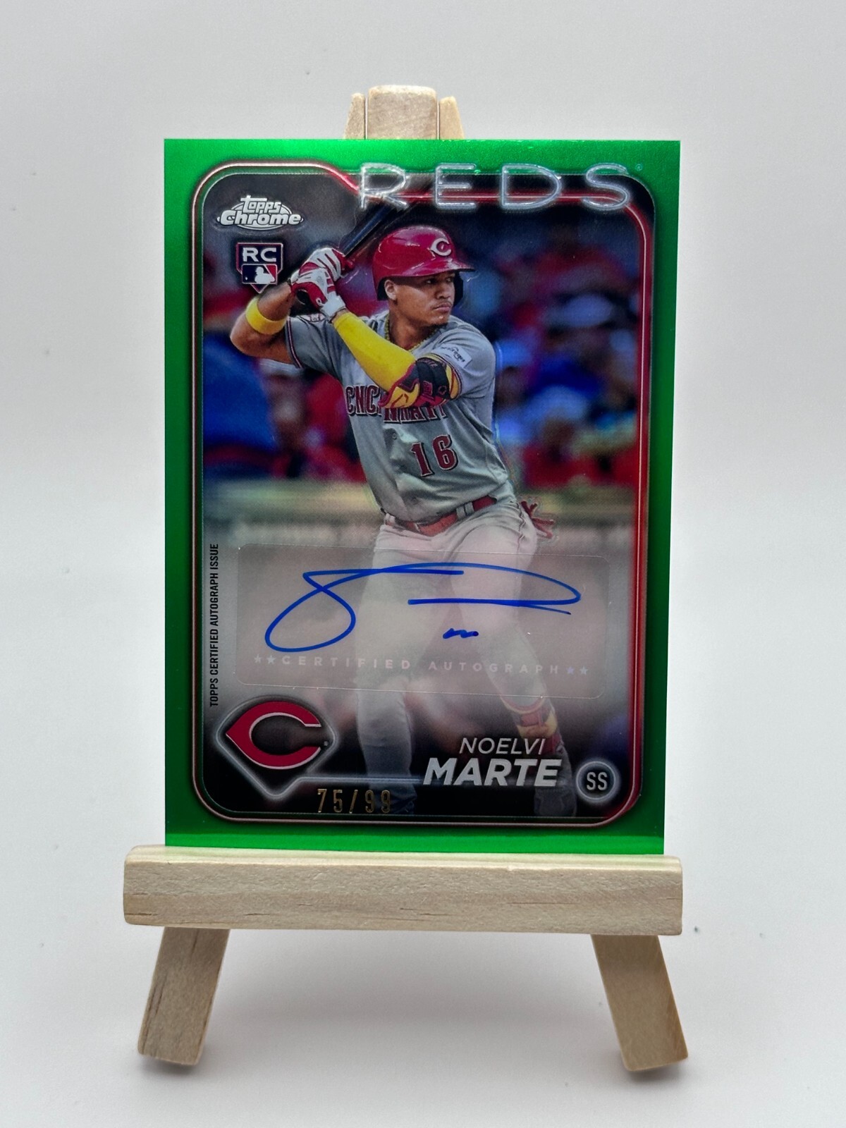 2024 Topps Chrome Update Series -#AC-NM Noelvi Marte -Green Refractor AUTO /99