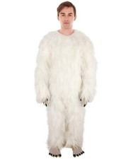 Adult Unisex White Furry Yeti Snowman Costume with Face Mask, HC-1958
