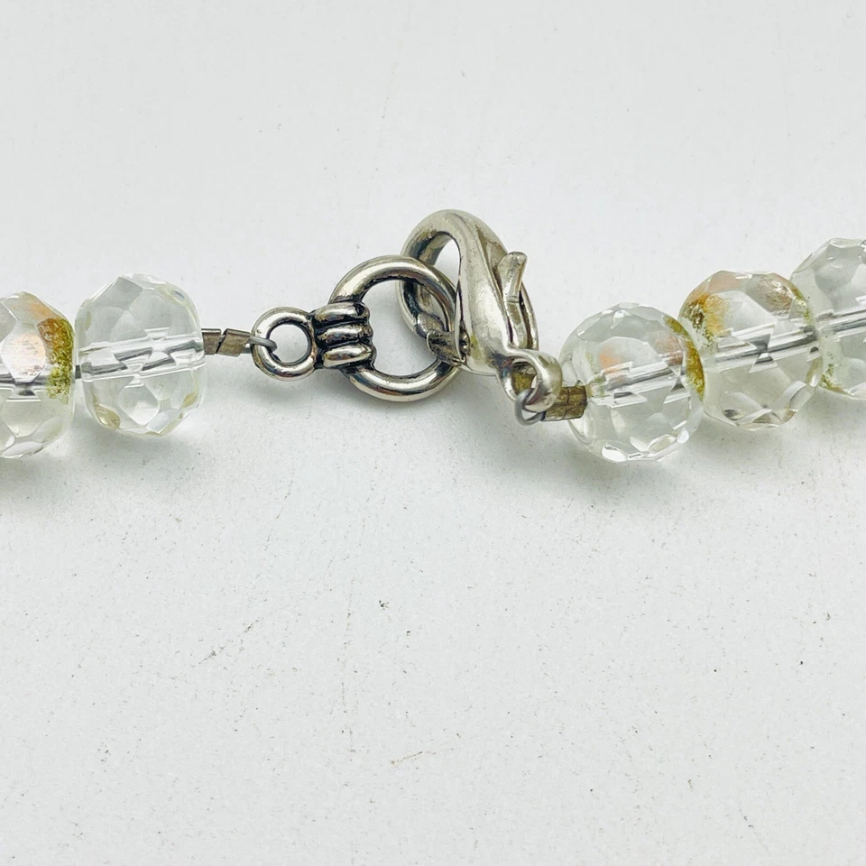 Collar de cuentas estilo vintage facetadas transparentes y cuentas marrones Foto 3 de 4