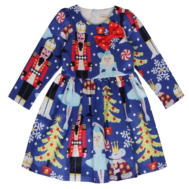 Cotton Blend Christmas Dresses for Girls