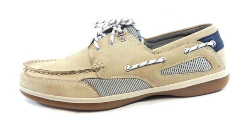Wide Width Leather Slip On Boat Shoes 