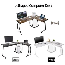 58.1" L-Shaped Computer Desk Writing Study Laptop Table for Home Office 3 Colors