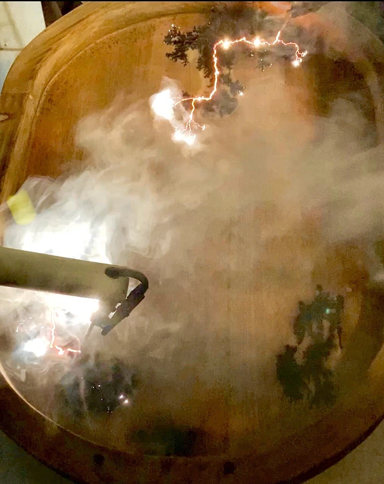 HOMEMADE Rustic Serving Tray with HIGH VOLTAGE Lichtenberg fractal designs - Image 2 of 4