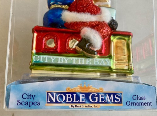 Kurt S Adler Noble Gems SAN FRANSCISCO CABLE CAR Glas Ornament Neu in OVP - Bild 8 von 10