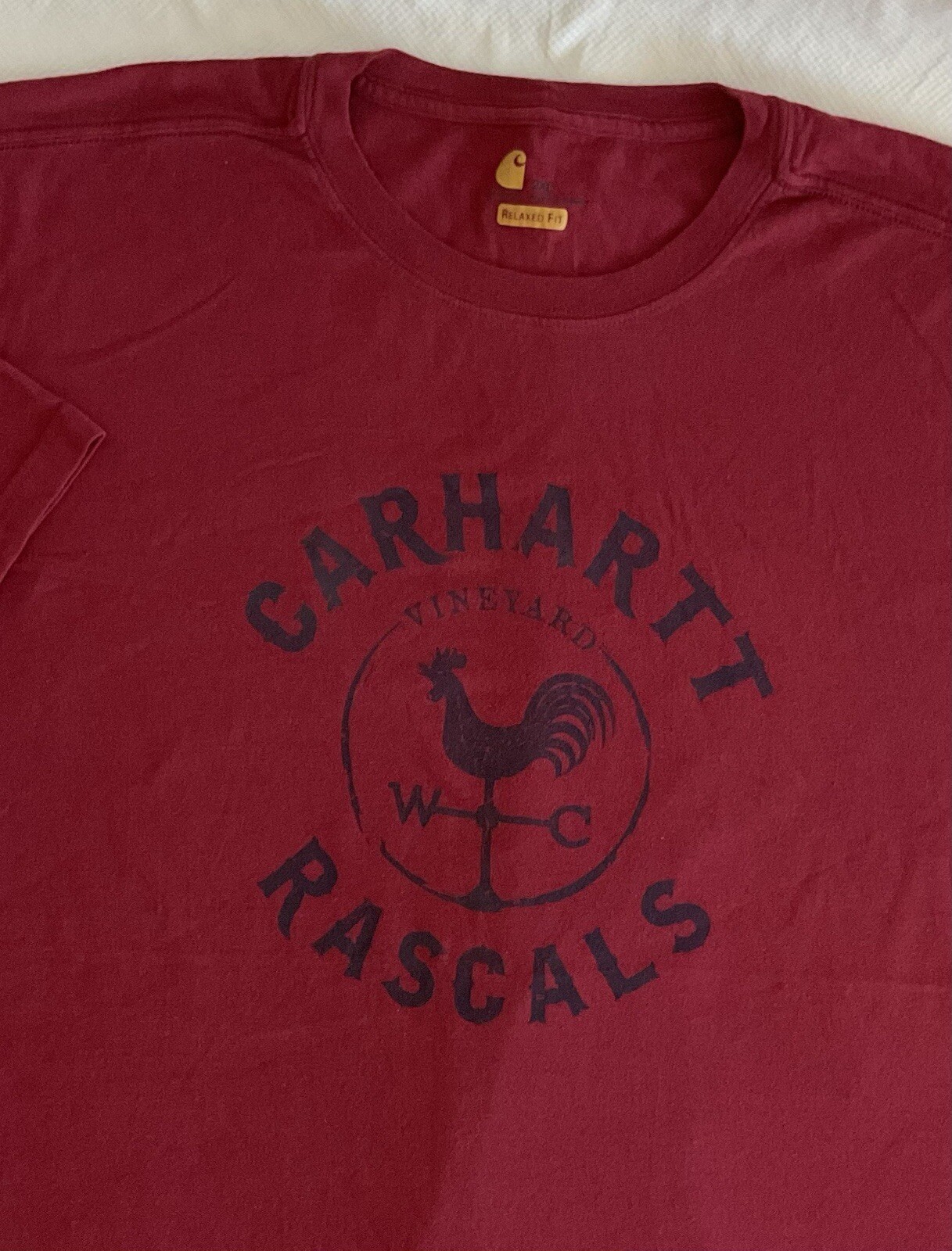 Carhartt T Shirt Men’s 2XL Relaxed Fit Heavyweight Short Sleeve Vineyard Rascals