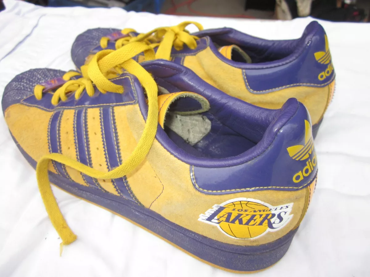 Shipwreck trekant Mystisk Adidas Superstar Los Angeles Lakers shoes size 9 used | eBay