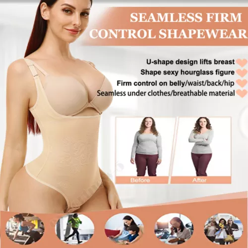 Women Full Body Shaper Compression Tummy Control Shapewear Thong Bodysuit Girdle - Picture 6 of 24