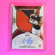 2021 Crown Royale Silhouettes Jumbo Patch Gold Auto Anthony Schwartz RC #d 10/25