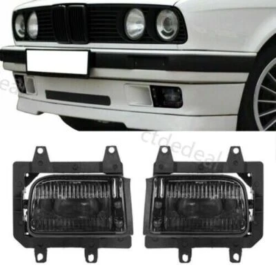 1 Paar Vorne Stoßstange Nebelscheinwerfer Schwarz L+R Für BMW 3er E30 1985-1993 - Bild 1 von 4