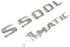 #2 CHROME S500L + 4MATIC REPLACEMENT FOR MERCEDES REAR TRUNK EMBLEM BADGE DECAL