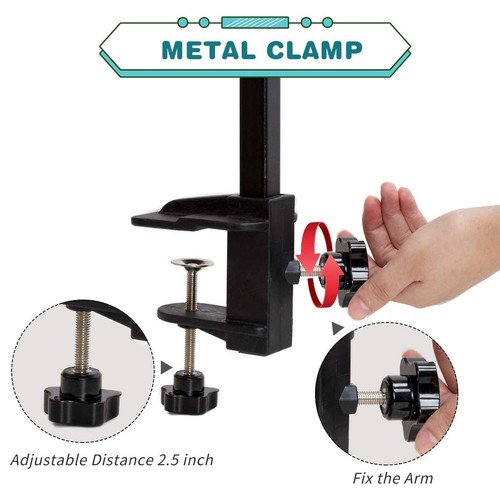 Foldable Dog Grooming Table Arm 35" Pet Dog Grooming Stand with Clamp and Post - Picture 7 of 12