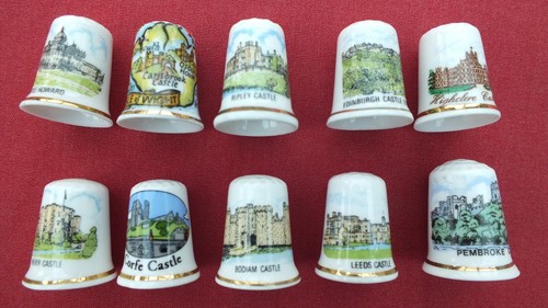 JOB LOT BUNDLE 10 THIMBLES WITH CASES - VARIOUS CASTLES - Picture 2 of 13