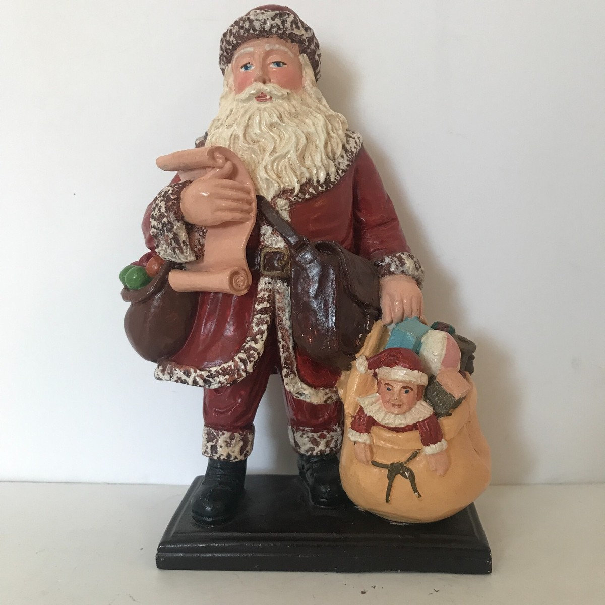 Vintage Silvestri Santa Claus Figure w Bags of Toys and Letter