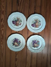Vintage 8.25" Wide Marks And Rosenfeld M&R Ceramic Plates Lot Of 4 Fruit Nice!