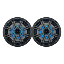 Kicker 6.5" 195W Marine Multicolor LED Boat Speakers Pair w/Charcoal Grilles