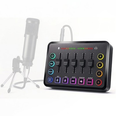 Gaming Soundkarte XLR 48V Audio Mixer Voice Changer Live Streaming Karaoke