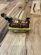 Vintage Marx tin lithographed wind-up Moon Mullins  Kayo on a Handcar toy