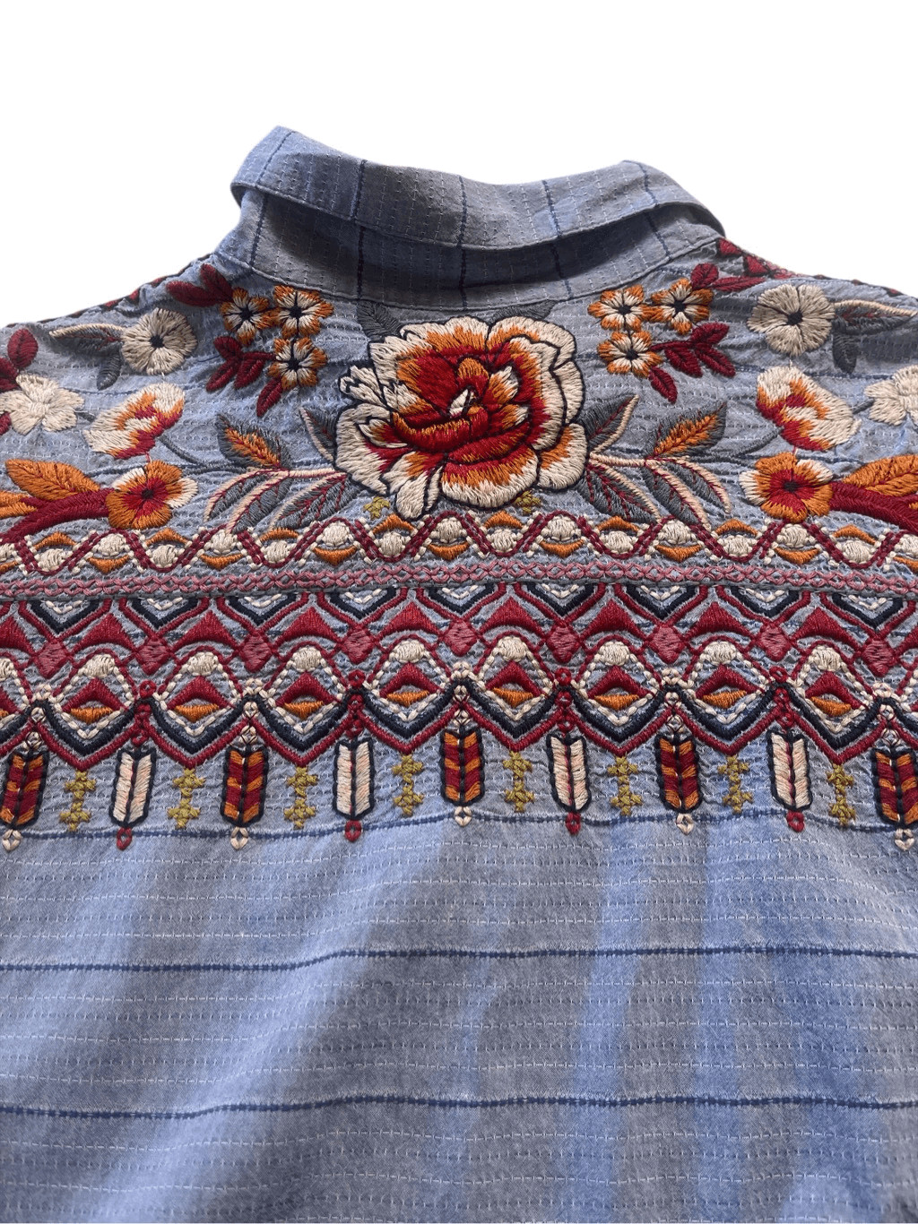 Johnny Was Workshop button down embroidered top s… - image 4