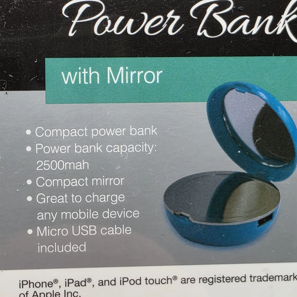 Powerxcel Compact Powerbank Mirror Blue Box A1 - Bild 4 von 4