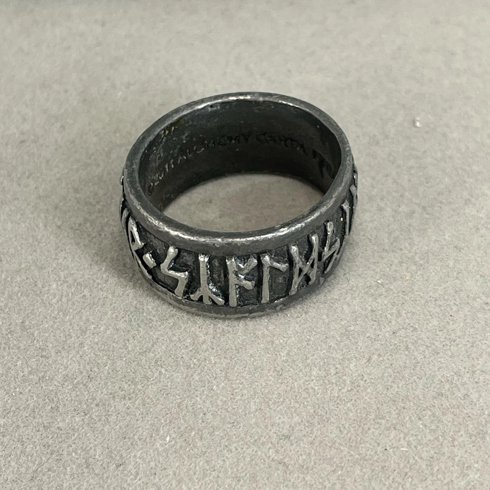 Anillo Alchemy 2011 talla W 1/2 peltre runa banda nórdica gótico grueso tono plata Foto 2 de 4