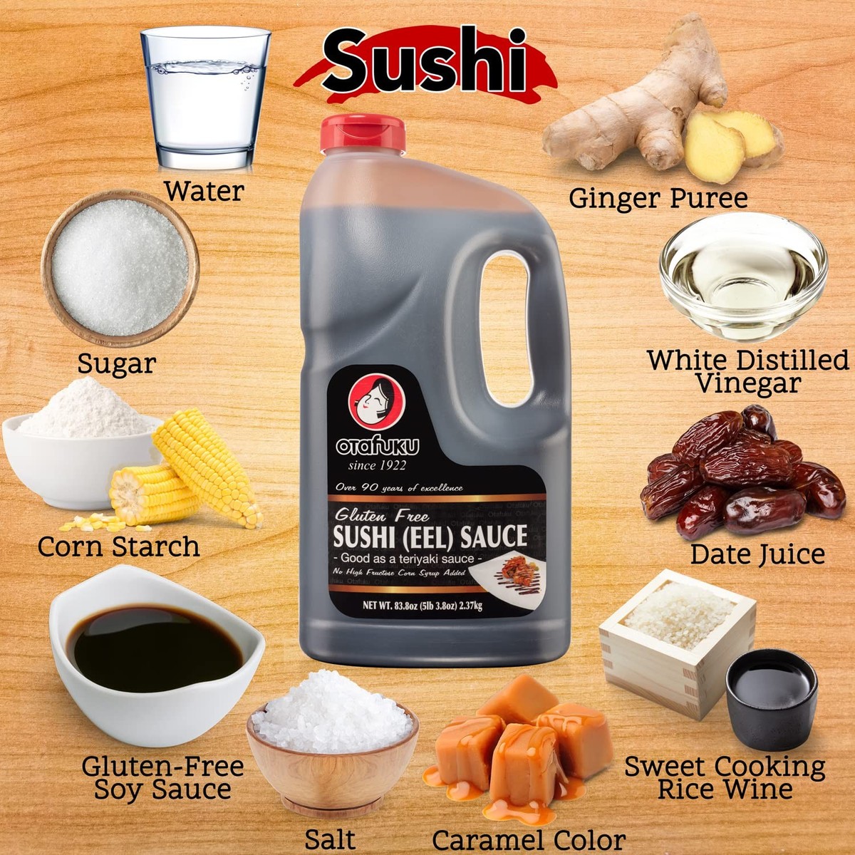Otafuku Gluten Free Sushi Unagi Eel Sauce, Restaurant Bulk Size