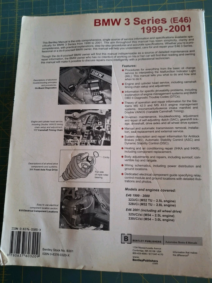 BMW Serie 3 1999-2001 Manual de servicio Bentley Publishers Foto 4 de 4