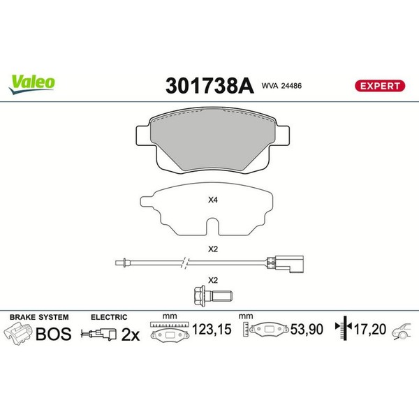 Valeo 301738A Bremsbelagsatz FüR Ford Transit Tourneo Fa Fm Fn Ff Fd Fb Fs Fz-image