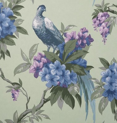 M1660_ Crown Klassisch, Scenic, Botanisch Grün Blau Lila Fine Decor Tapete