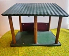 Vintage Tinplate Two Car Garage/Leantwo Corrugated Roof Ideal For Clockwork Tin