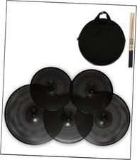 Low Volume Cymbal Pack, Quiet Cymbal Set 14''/16''/18''/20'' 5 Pcs  Black