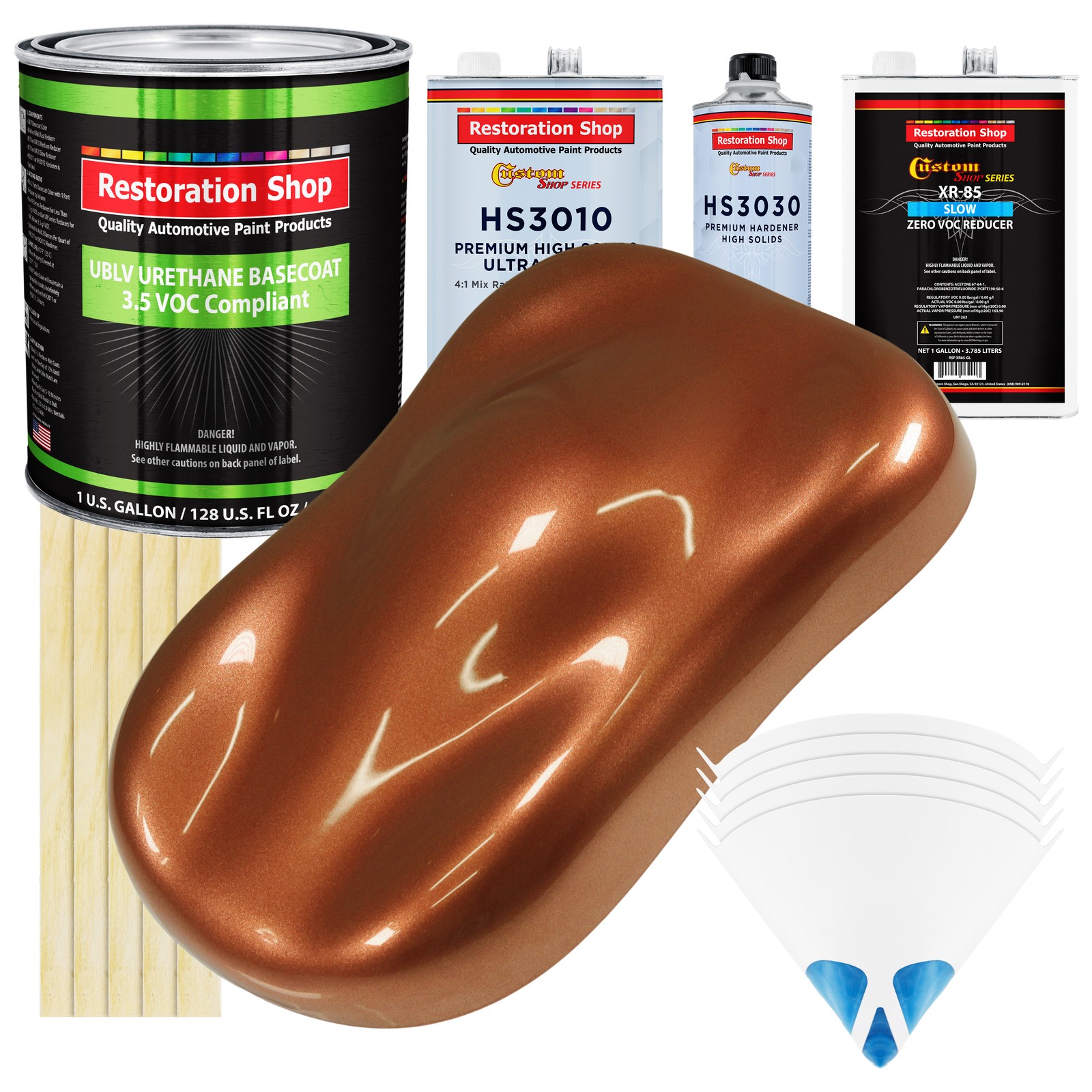 Firemist Copper Low VOC SLOW PREMIUM Paint 1 Gal Kit URETHANE BASECOAT Clearcoat