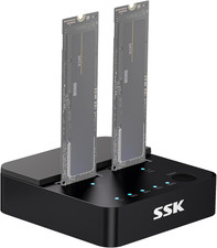 Nvme SATA SSD Cloner M.2 Duplicator Dual Bay Dock SSD to USB Adapter for Nvm