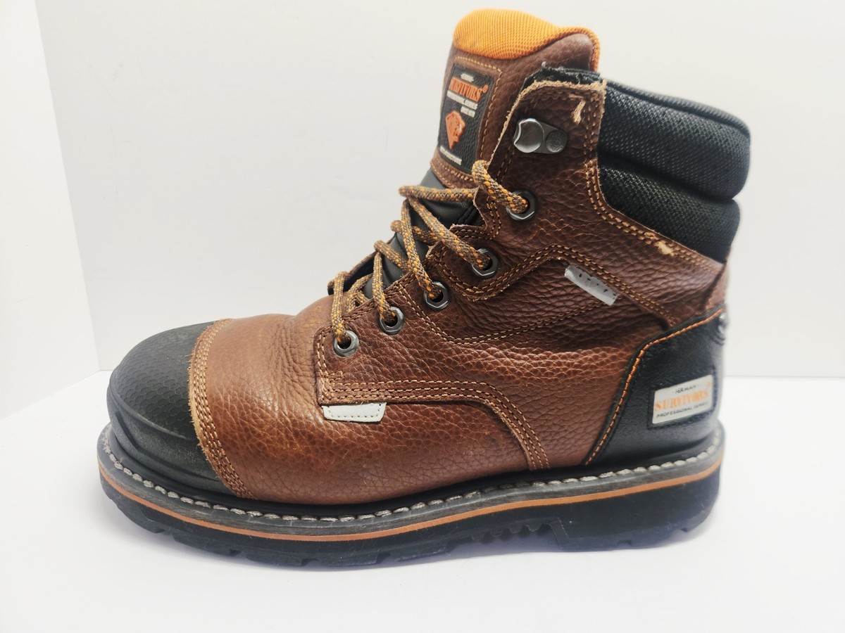 Herman Survivor Brawny Men\'s 7 XW Extra Wide Brown Leather Work Boots Read Desc Herman Survivors Men main image 2