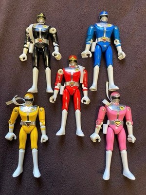 Power Rangers Dai Sentai Goggle V Chogokin Figure 5p set POPY Japan 1982 USED