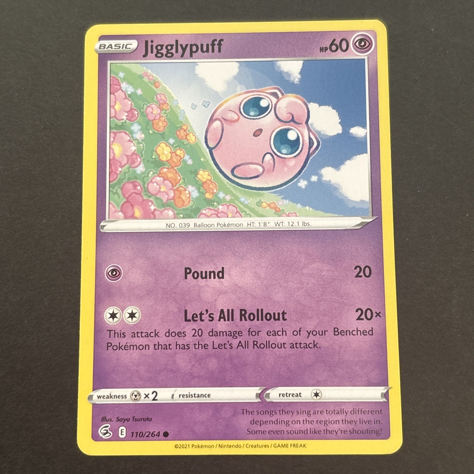 Jigglypuff 110/264 Swsh08: Fusion Strike Regular Pokémon TCG 2021