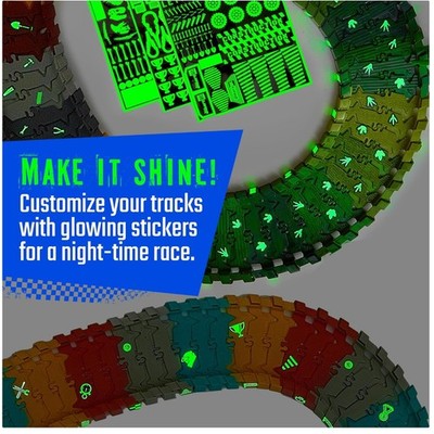 Glow Sticker Pack & 72 Track Pieces - Expand Your Racetrack!