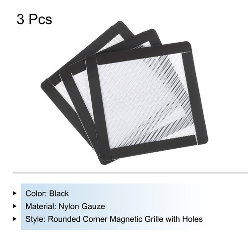 3PCS PC Filtre à Poussière 100x100mm Cadre Magnétique PVC Ordinateur Refroidisseur Maille Blanc - Photo 3/4
