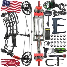 Archery Dual-Use Compound Bow Set 30-60lbs Adjustable Hunting Shooting Target
