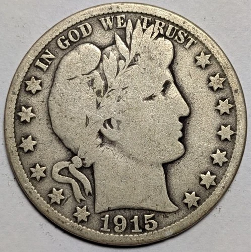 1915 d barber half dollar 50c - combined shipping available