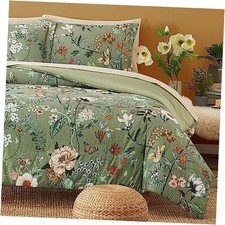 Queen Comforter Set, 7 PCS Green Queen 90 X90 01-green Butterfly floral