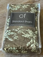 C & F Ent Standard Pillow Sham Williamsburg Brown Cottage Garden Quilted 💐