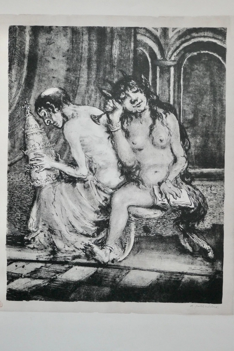 A. Paul Weber, Original Lithographie 1973, signiert, Wirklichkeit II