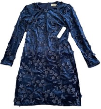 Eliza J Navy Sequin Dress Women's Size 6 Long Sleeve Formal Evening Gown