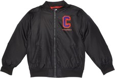 Converse Chenille Bomber Jacket Boys Medium Black Full Zip Long Sleeve GBO293