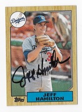 JEFF HAMILTON AUTOGRAPH SIGNED 1987 TOPPS #266 BASEBALL ROOKIE CARD DODGERS. rookie card picture