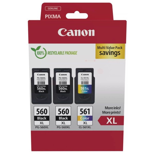 Original Canon PG-560XL & CL-561XL 3712C009 Tinten Schwarz Color 3 StüCk-image