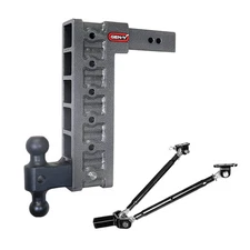 Gen-Y Hitch Mega Duty 2.5" Shank Adjustable 15" Drop Hitch with Dual Ball Mount